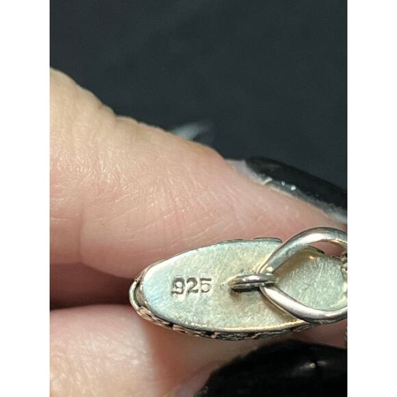 925 Sterling Silver Purple Goldstone Pendant Necklace 20” Box Chain Boho Artisan - Picture 7 of 10